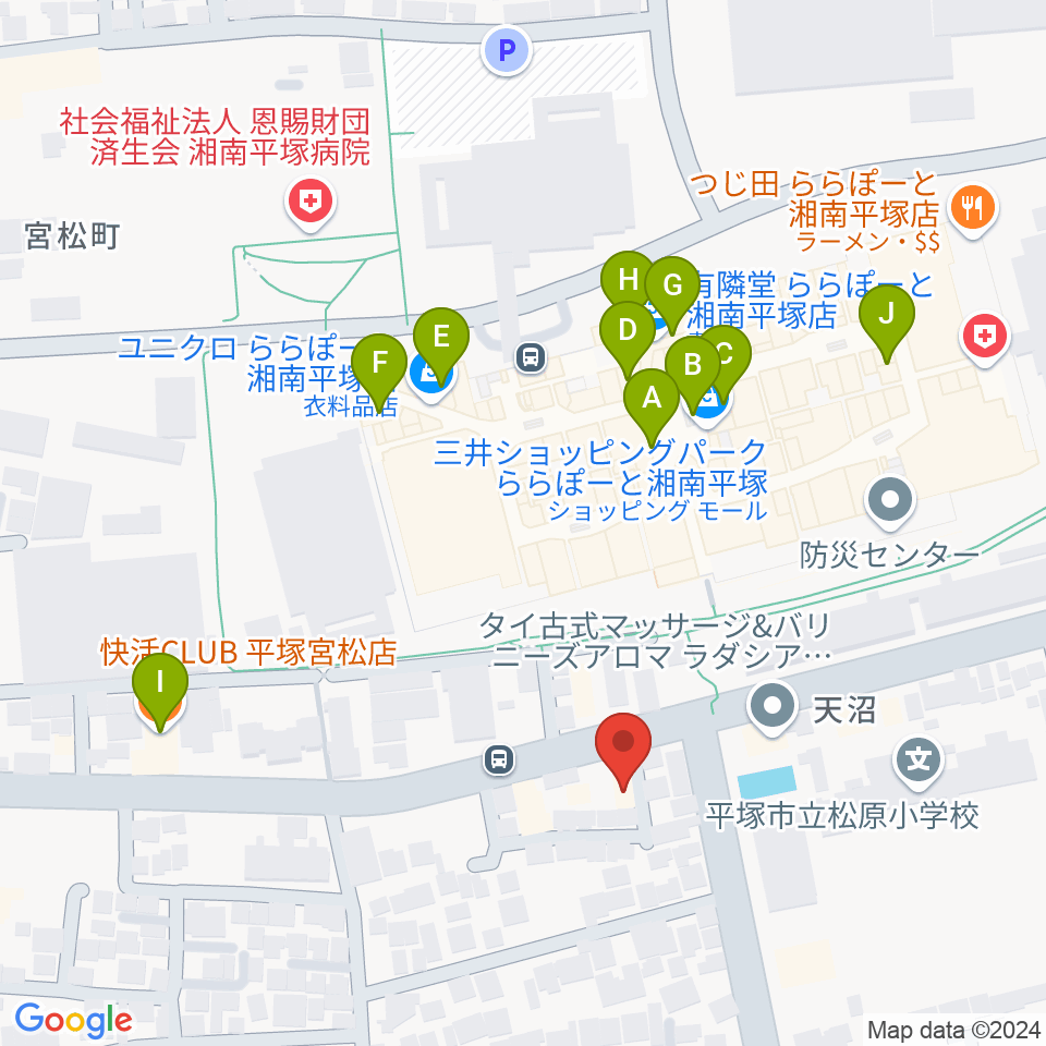 ヨネザワ楽器周辺のカフェ一覧地図