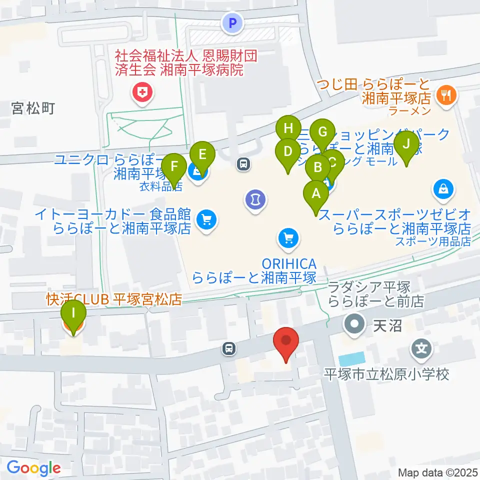 ヨネザワ楽器周辺のカフェ一覧地図