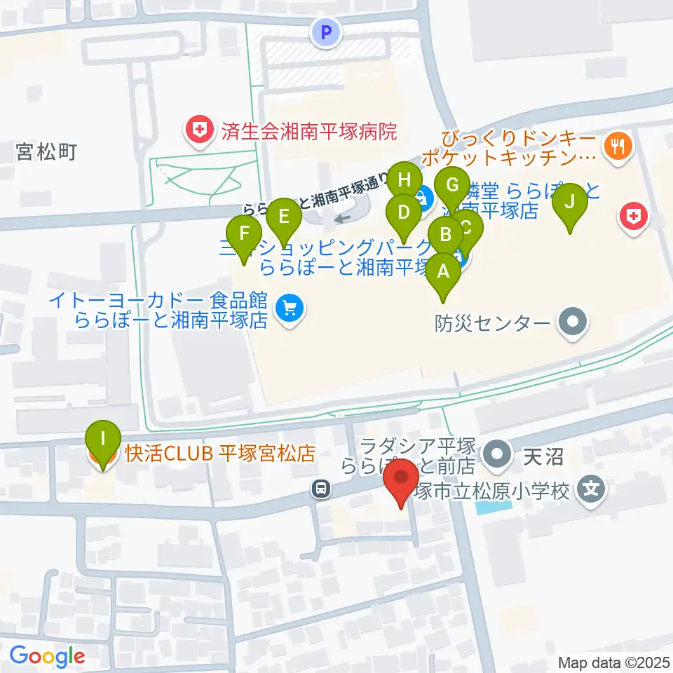 ヨネザワ楽器周辺のカフェ一覧地図