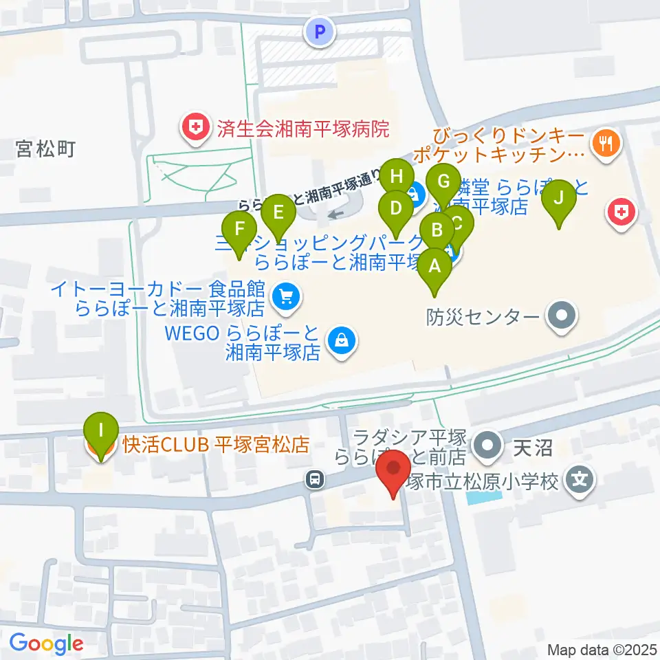 ヨネザワ楽器周辺のカフェ一覧地図