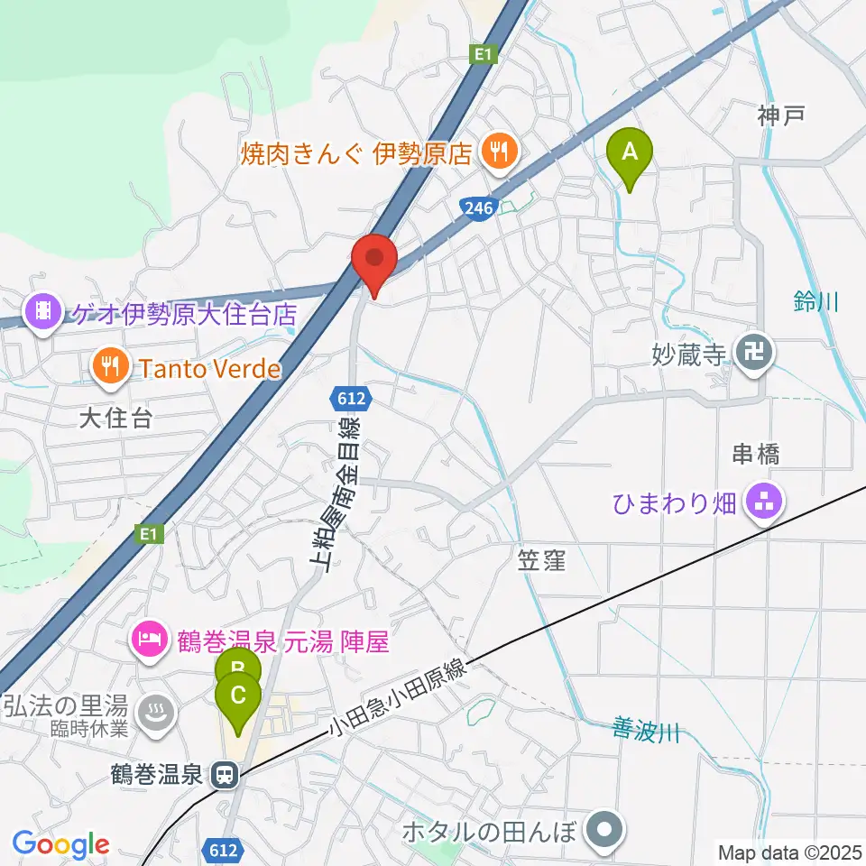 パル音楽産業周辺のカフェ一覧地図