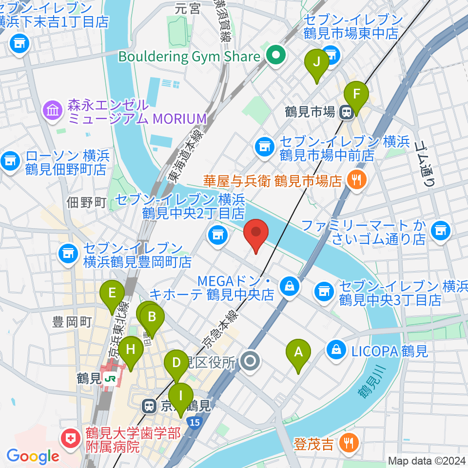 Onaona ピアノ・オルガン教室周辺のカフェ一覧地図