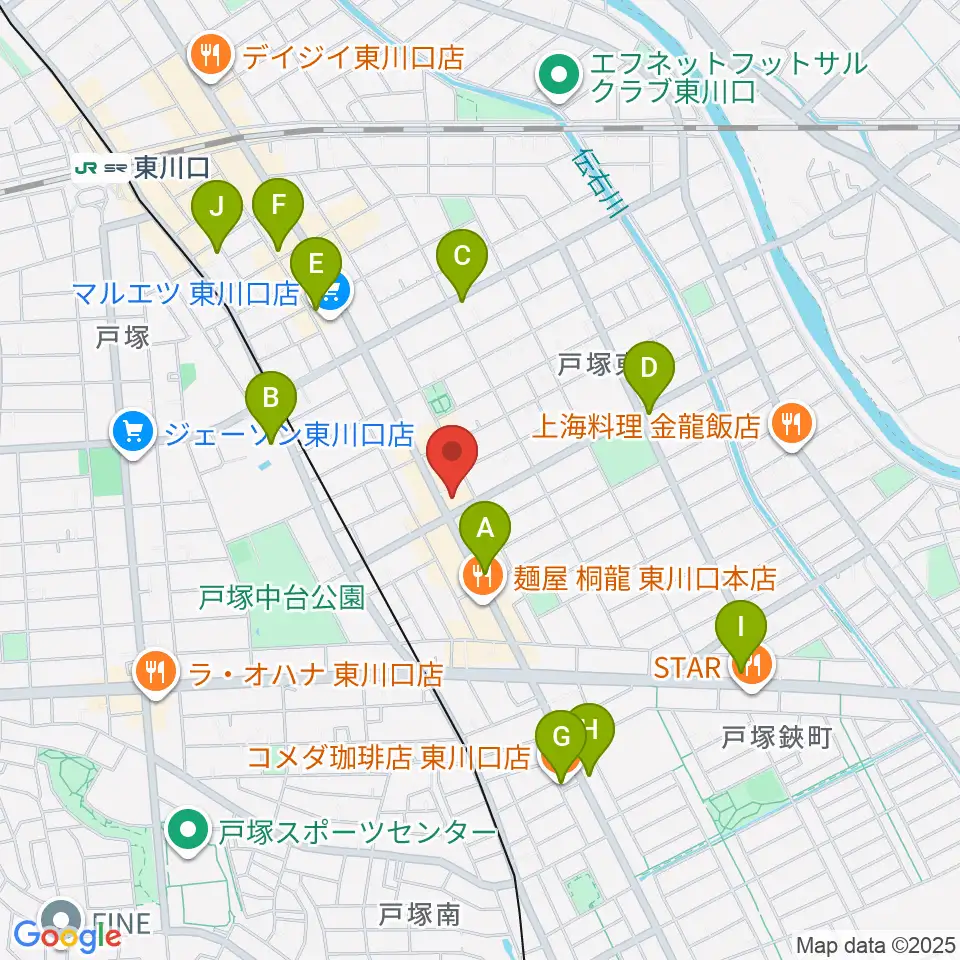 G・クレフ周辺のカフェ一覧地図