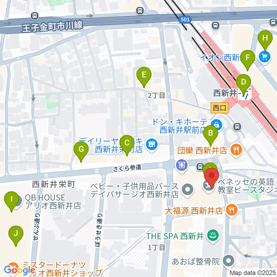 島村楽器 パサージオ西新井店周辺のカフェ一覧地図