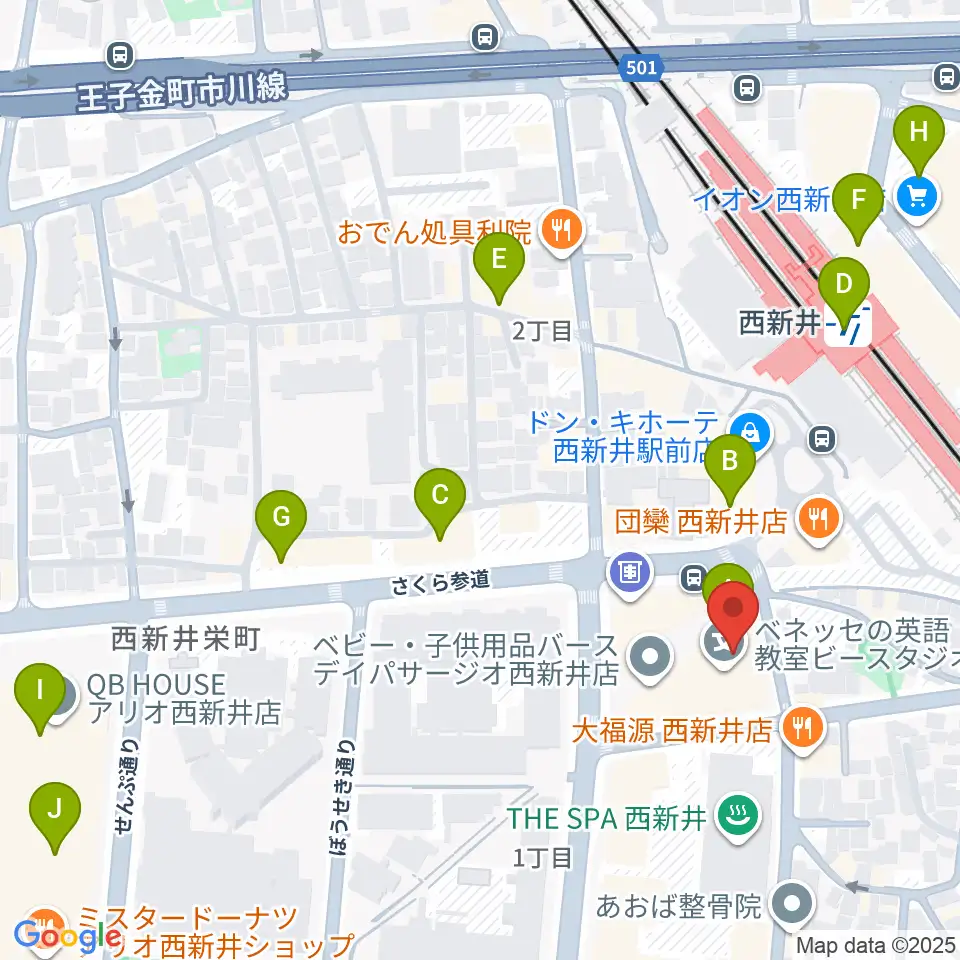 島村楽器 パサージオ西新井店周辺のカフェ一覧地図