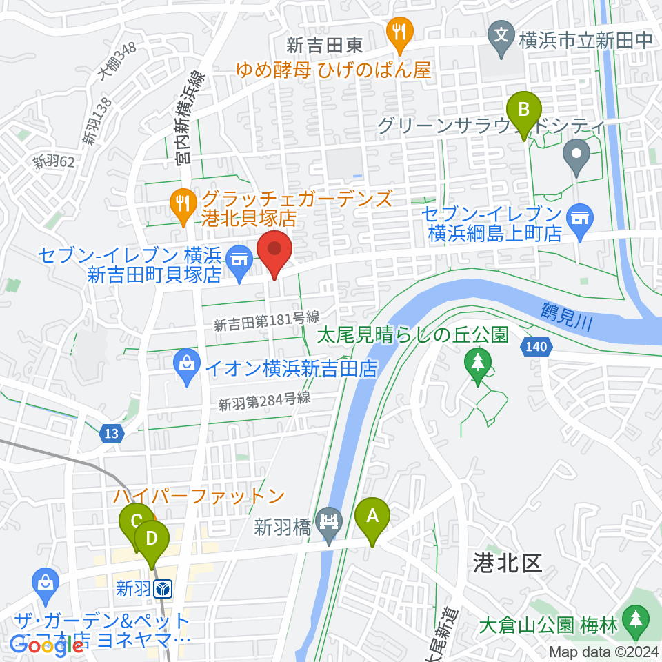 貝塚音楽教室周辺のカフェ一覧地図