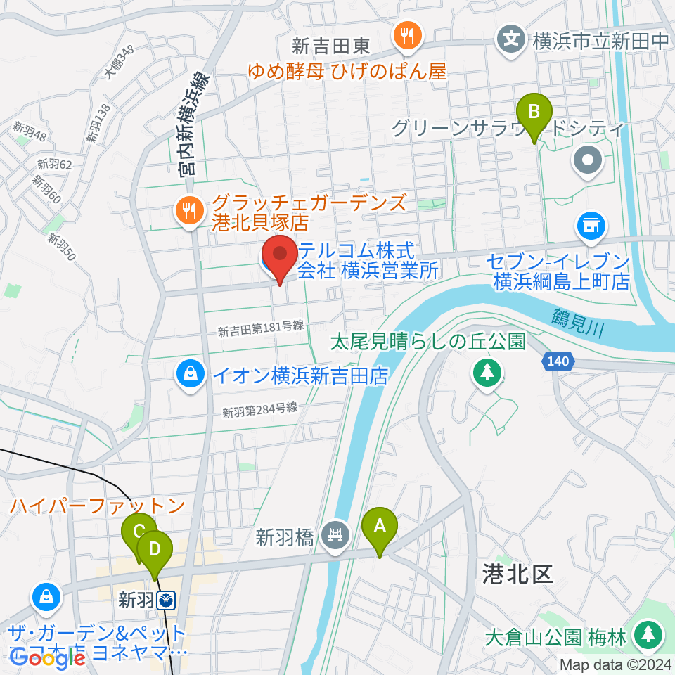 貝塚音楽教室周辺のカフェ一覧地図