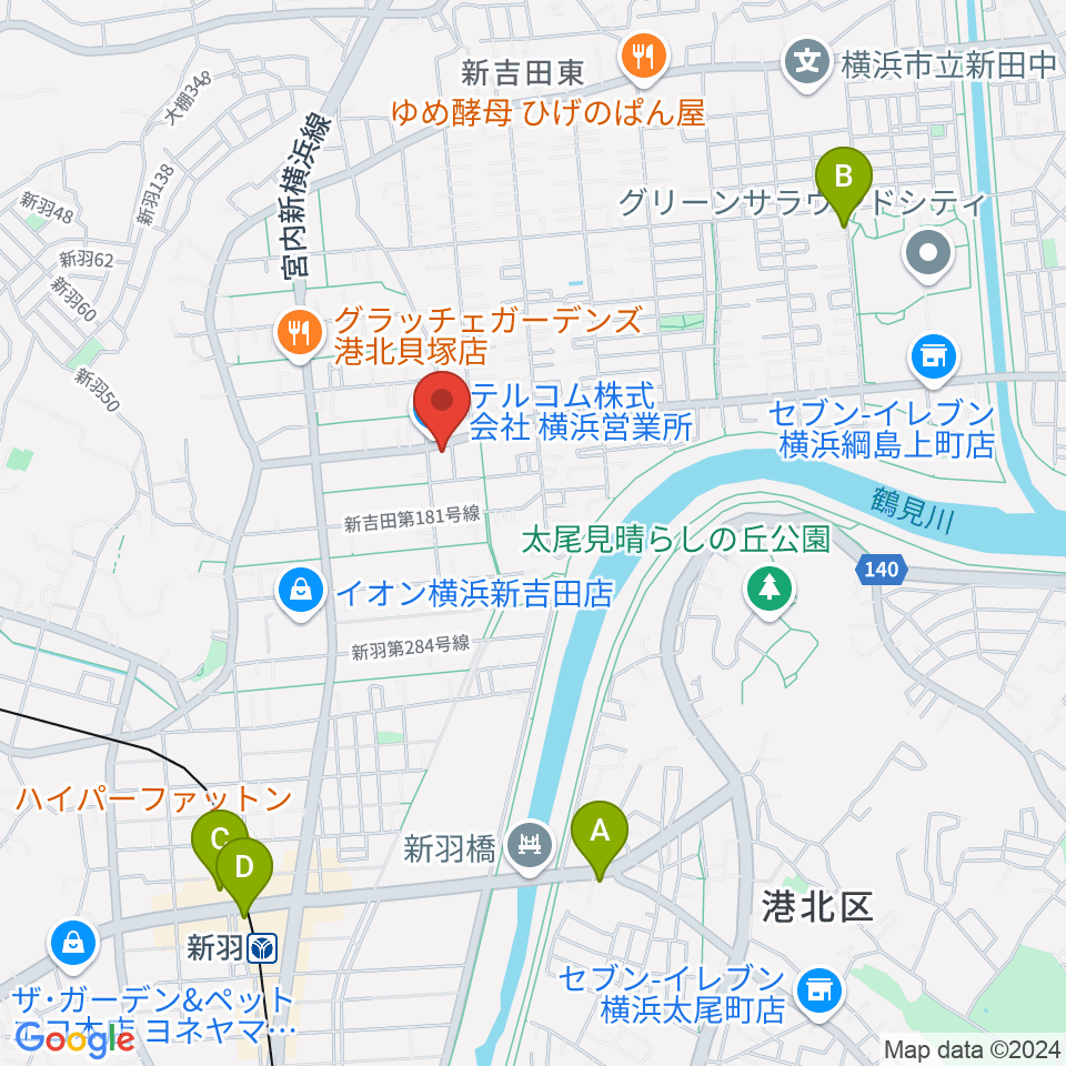 貝塚音楽教室周辺のカフェ一覧地図