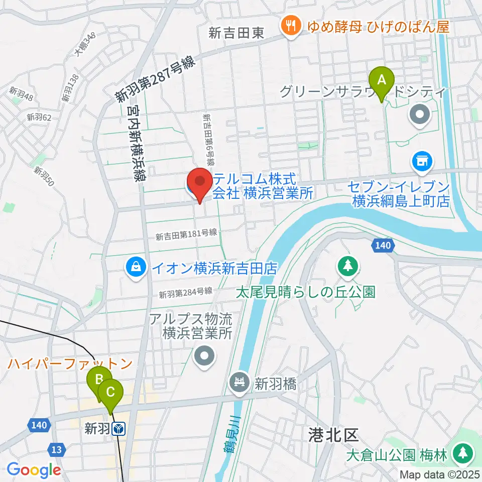 貝塚音楽教室周辺のカフェ一覧地図