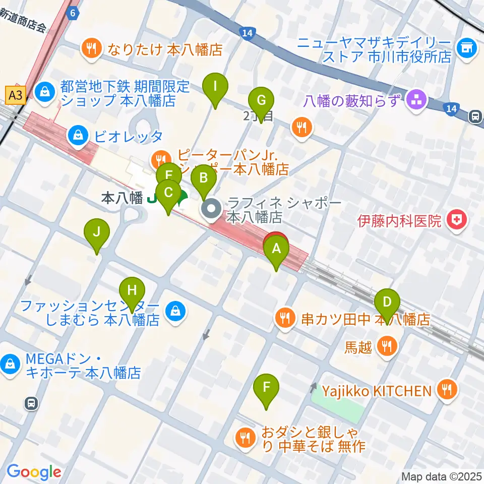 島村楽器 Wind & Repair周辺のカフェ一覧地図