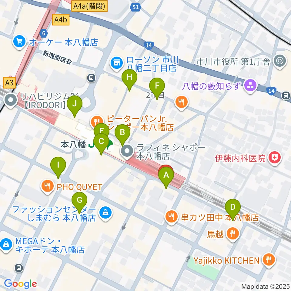 島村楽器 Wind & Repair周辺のカフェ一覧地図