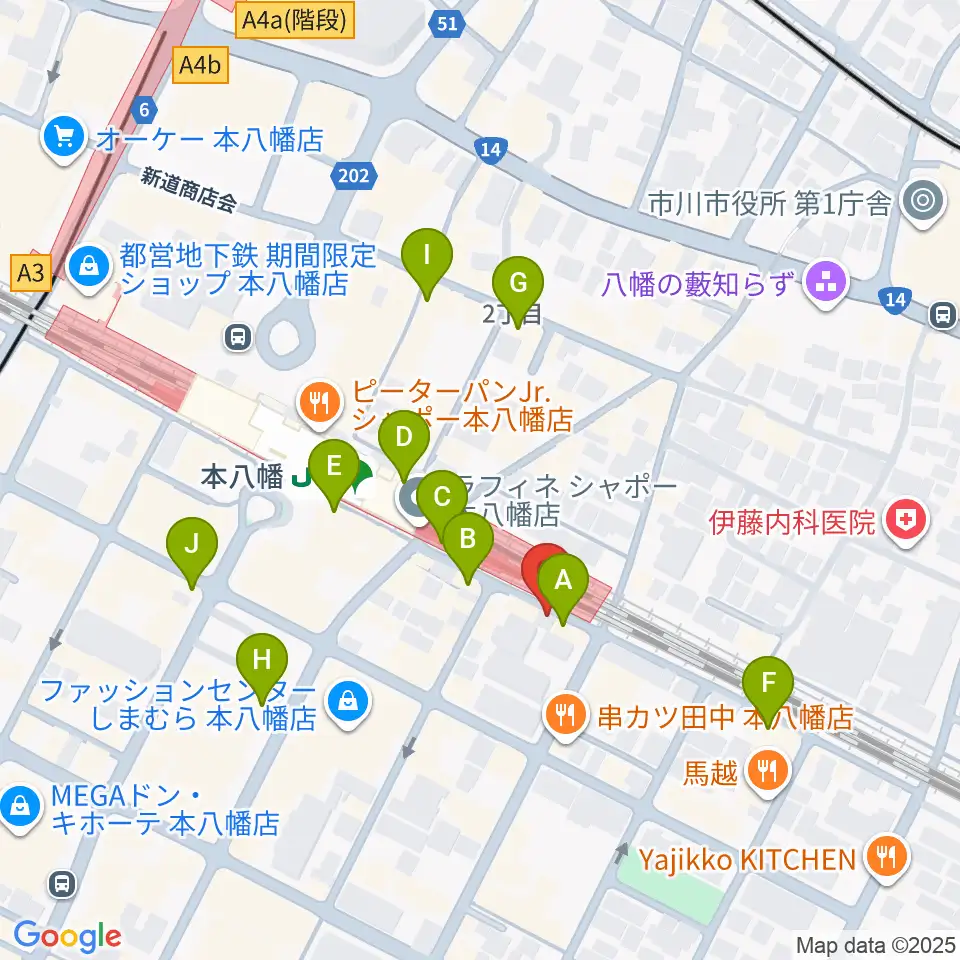 島村楽器 Wind & Repair周辺のカフェ一覧地図