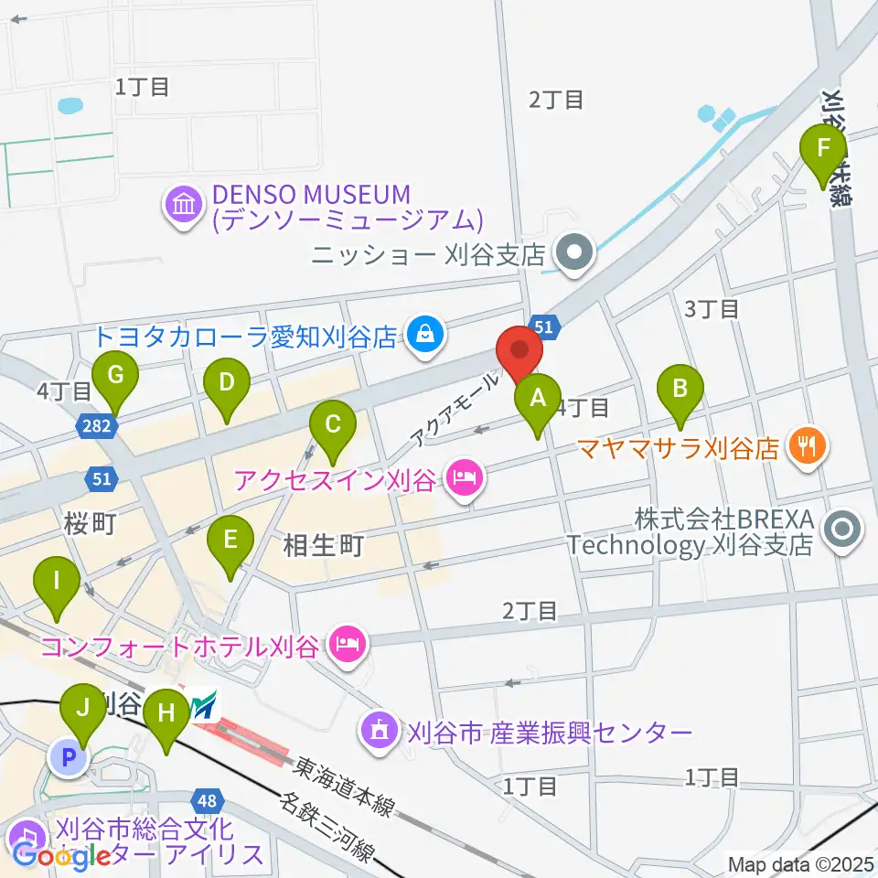 ロッキン刈谷本店周辺のカフェ一覧地図