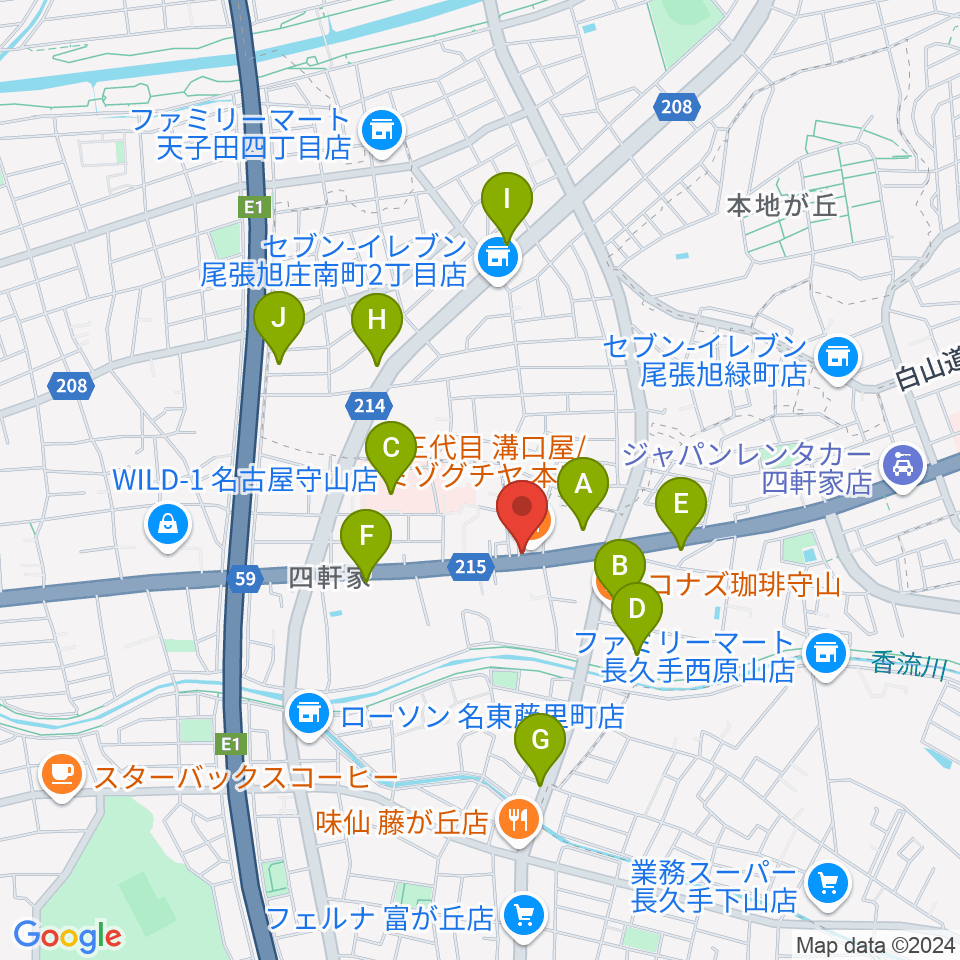 GOLD STAR周辺のカフェ一覧地図