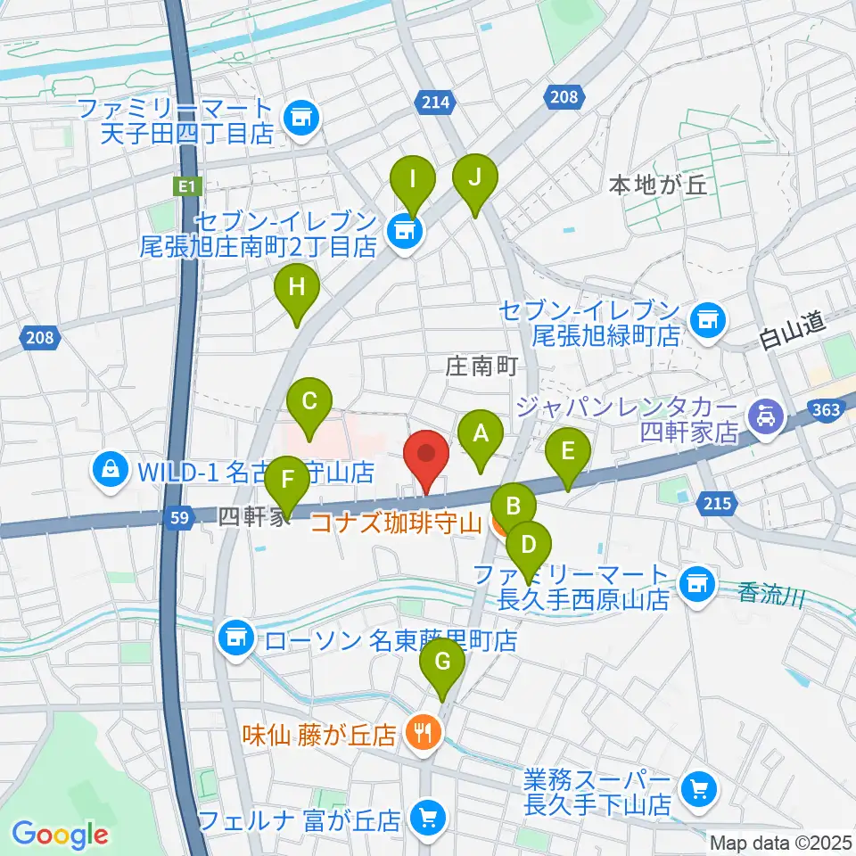 GOLD STAR周辺のカフェ一覧地図