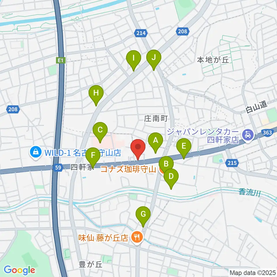GOLD STAR周辺のカフェ一覧地図