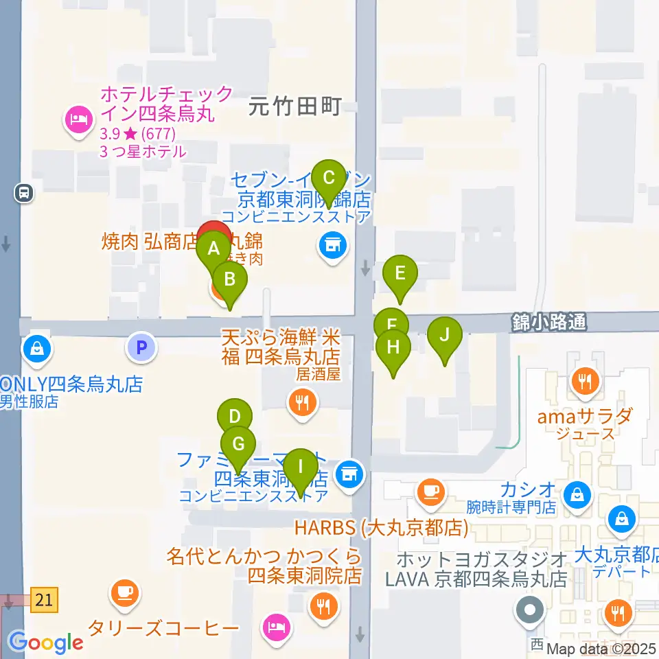 京都フィールドスタジオ周辺のカフェ一覧地図