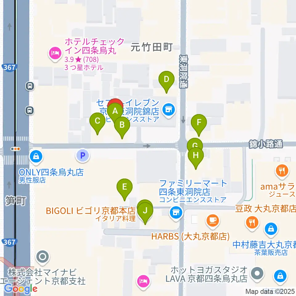 京都フィールドスタジオ周辺のカフェ一覧地図