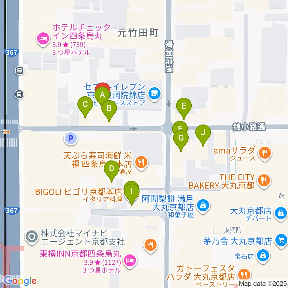 京都フィールドスタジオ周辺のカフェ一覧地図