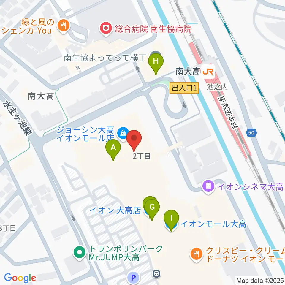 島村楽器 イオンモール大高店周辺のカフェ一覧地図