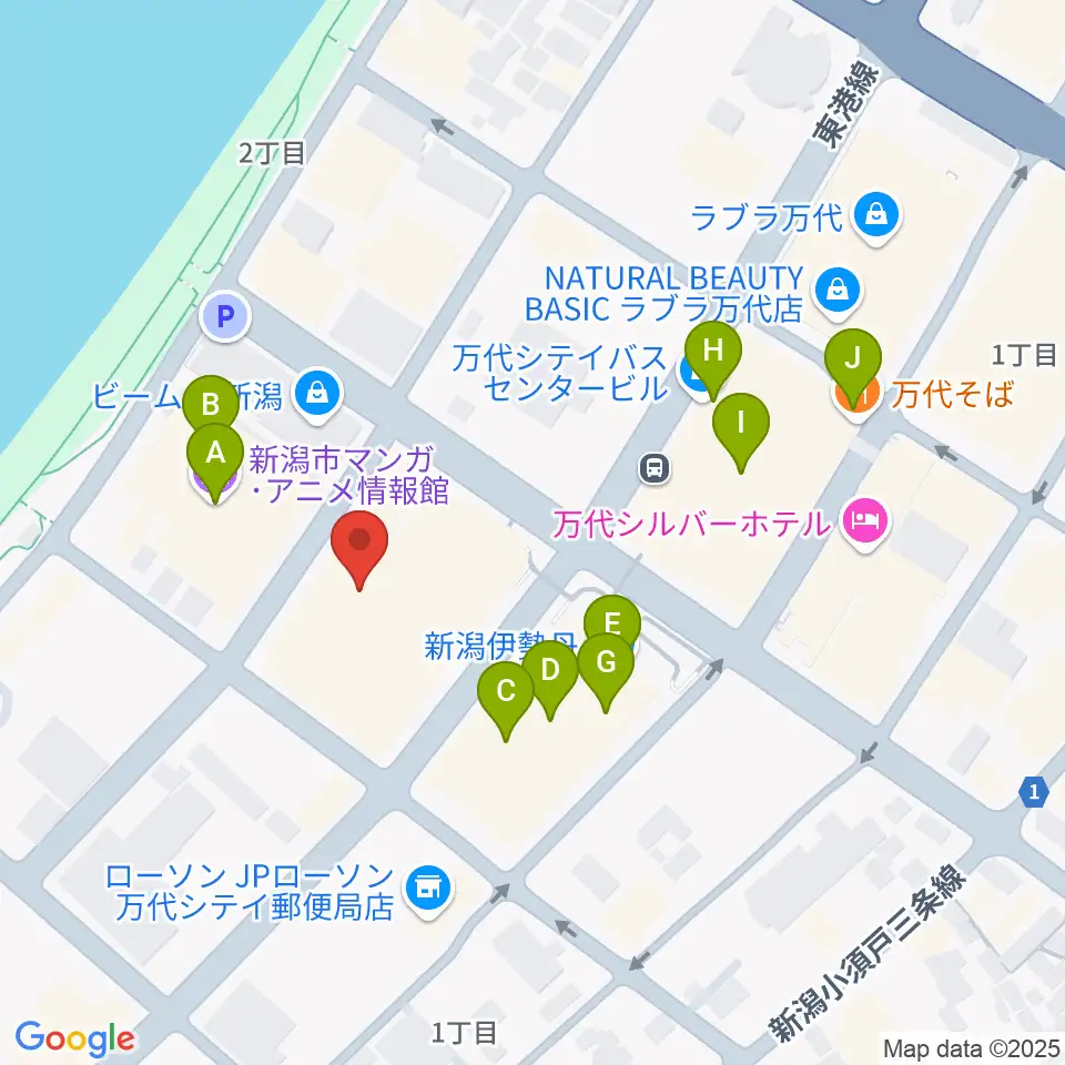 島村楽器 新潟ビルボードプレイス店 周辺のカフェ一覧地図