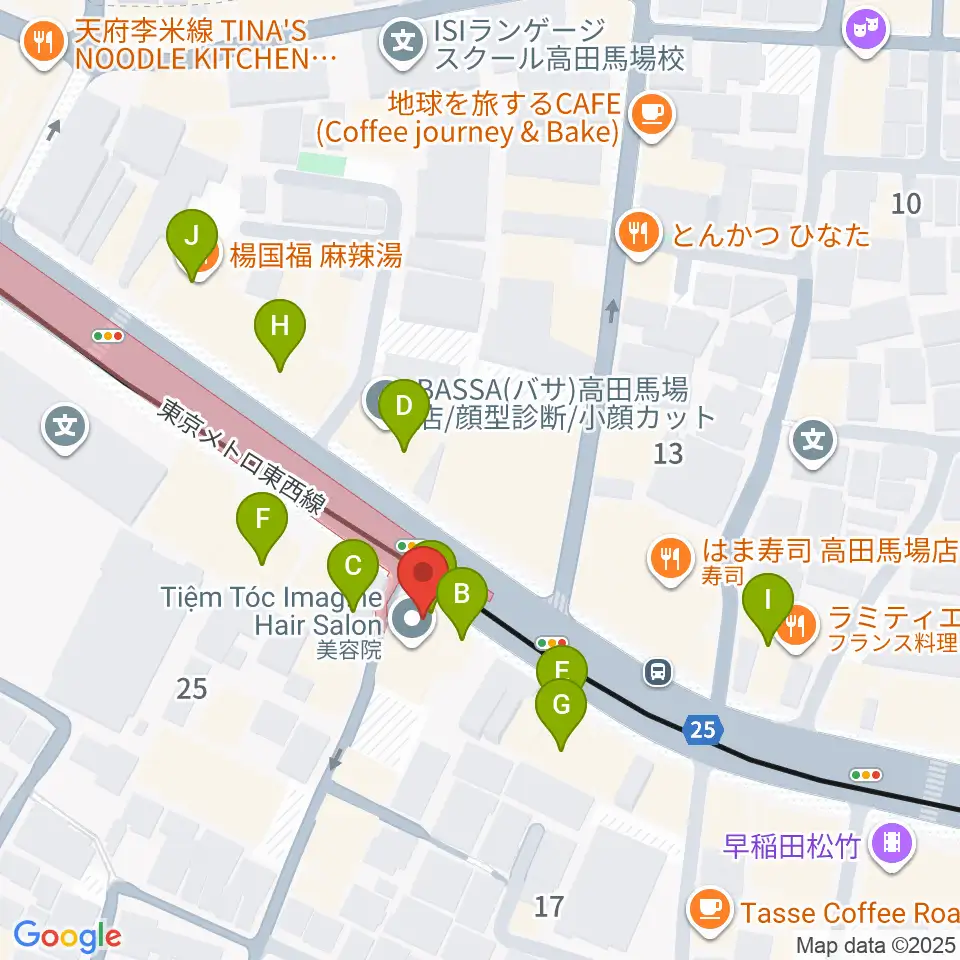 高田馬場カフェコットンクラブ周辺のカフェ一覧地図
