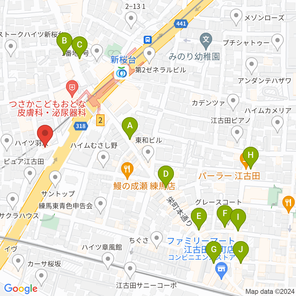 GALLERY STUDIO 1619.周辺のカフェ一覧地図