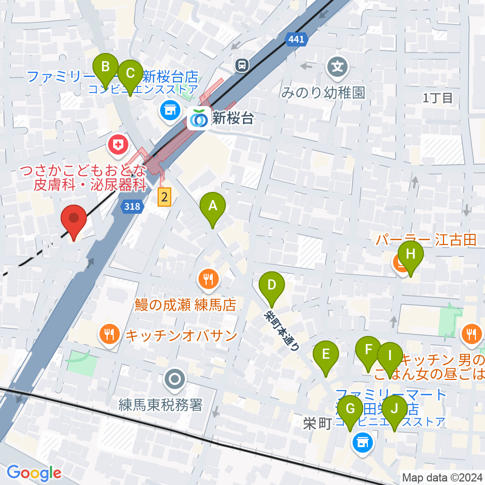 GALLERY STUDIO 1619.周辺のカフェ一覧地図