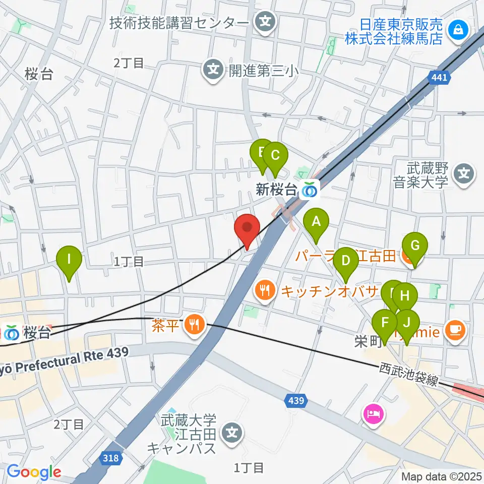 GALLERY STUDIO 1619.周辺のカフェ一覧地図