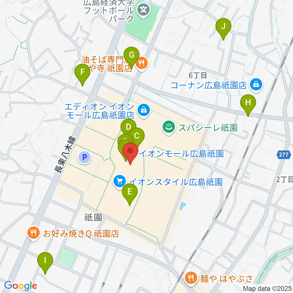 島村楽器 イオンモール広島祗園店周辺のカフェ一覧地図