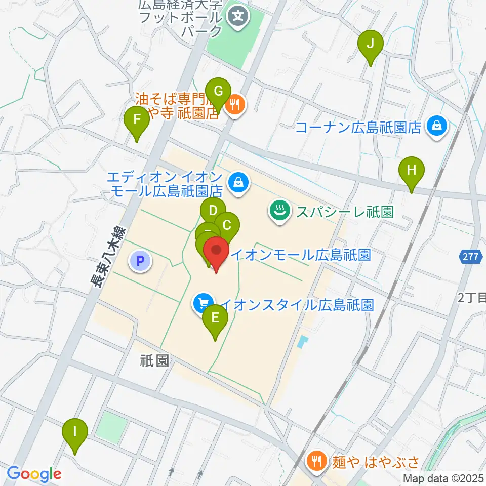 島村楽器 イオンモール広島祗園店周辺のカフェ一覧地図