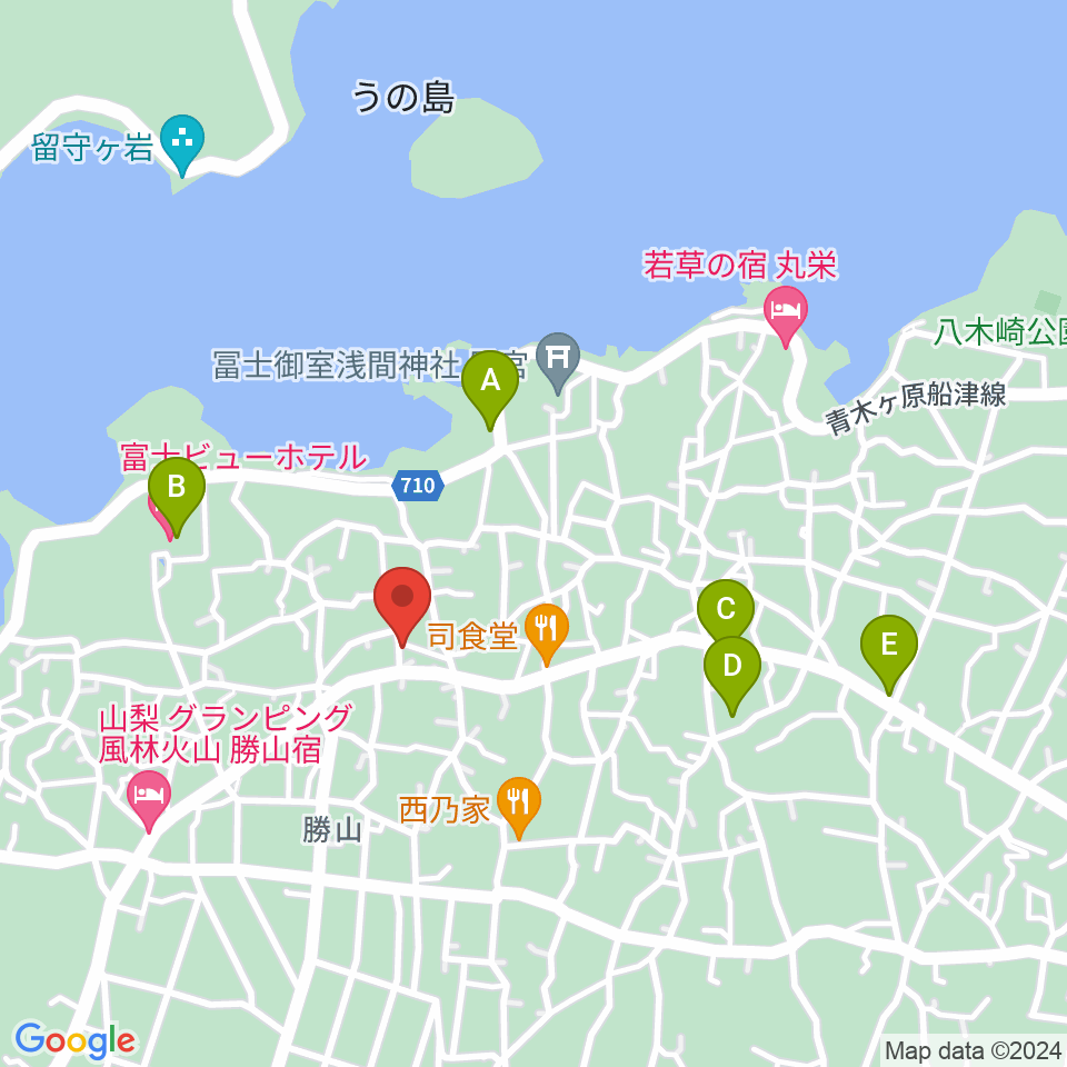 音楽の家 民宿さんすい周辺のカフェ一覧地図