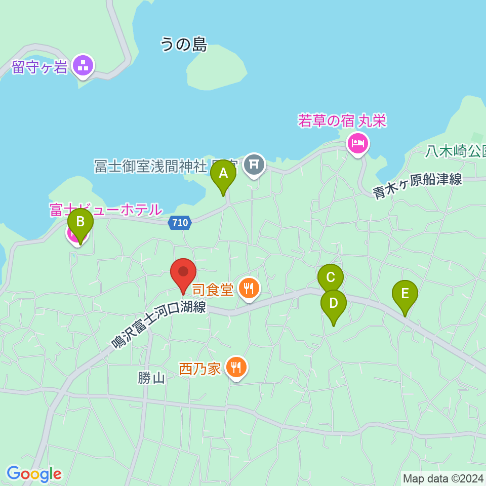 音楽の家 民宿さんすい周辺のカフェ一覧地図