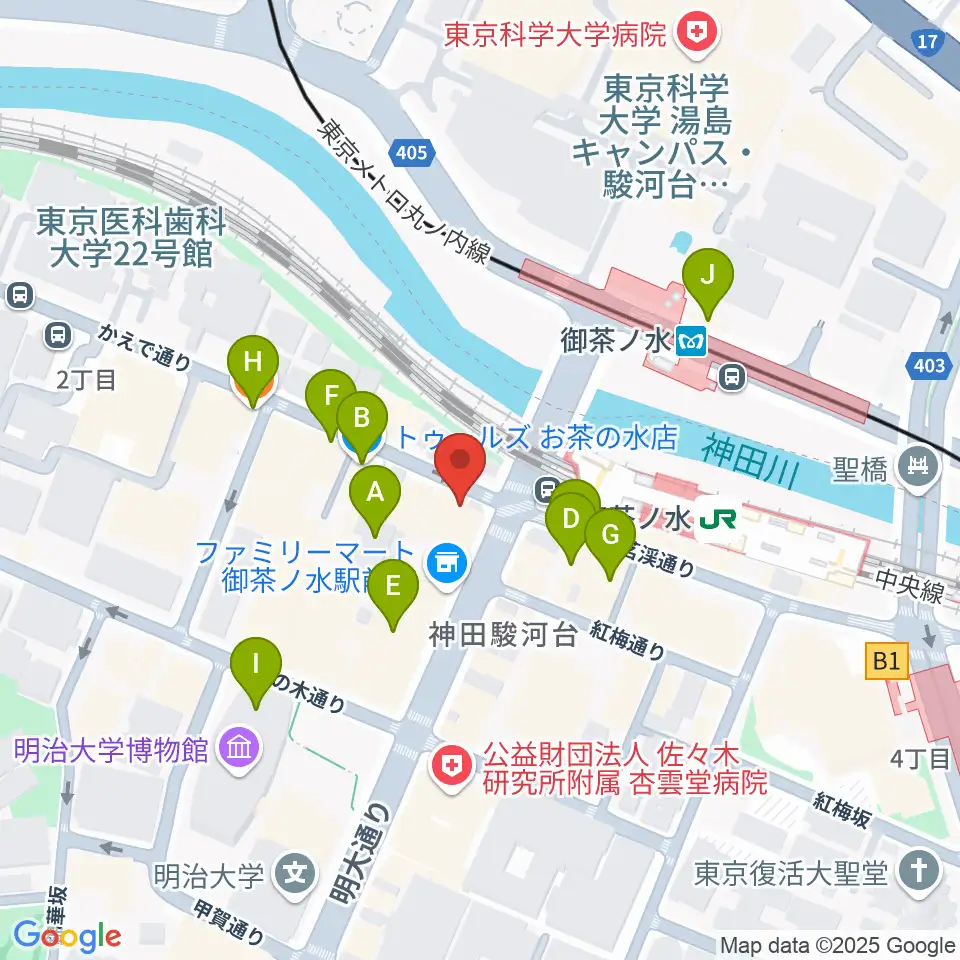 BIGBOSSお茶の水駅前店周辺のカフェ一覧地図