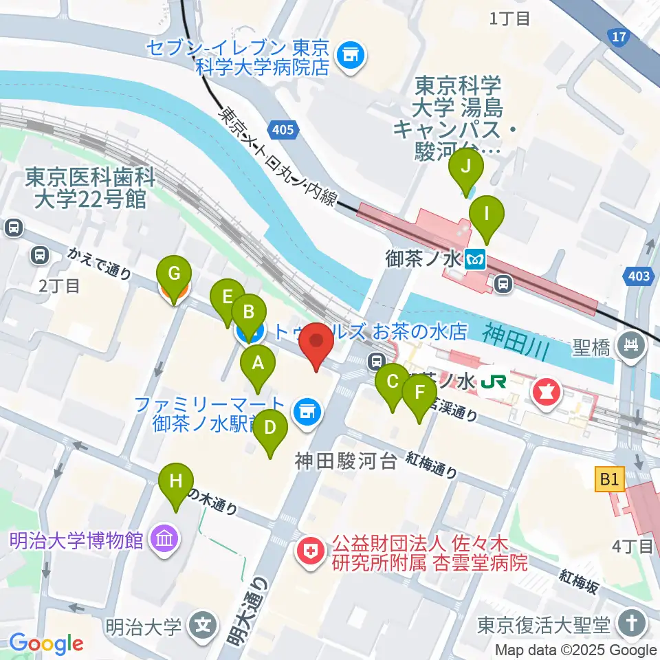 BIGBOSSお茶の水駅前店周辺のカフェ一覧地図