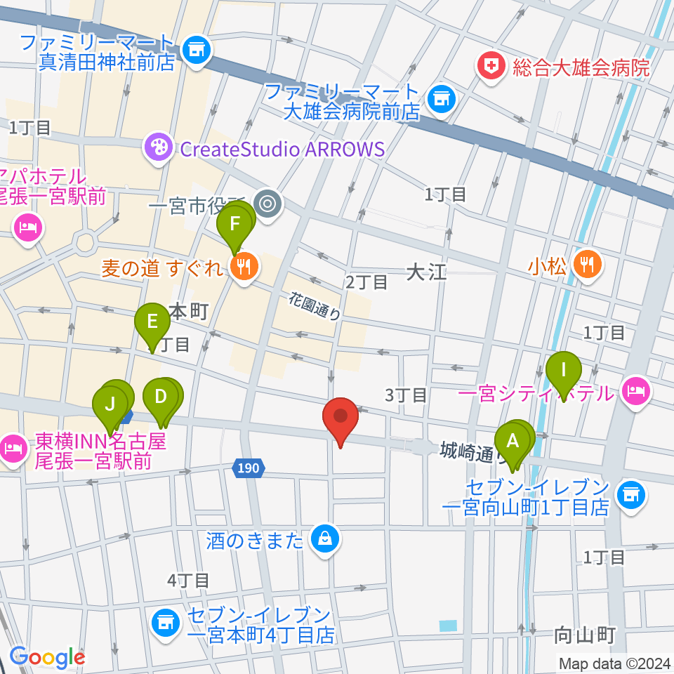 ミュージックポケット スタジオ周辺のカフェ一覧地図