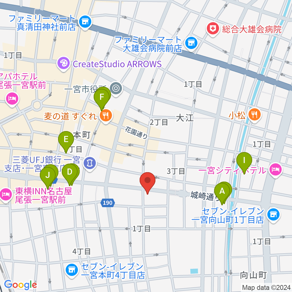 ミュージックポケット スタジオ周辺のカフェ一覧地図