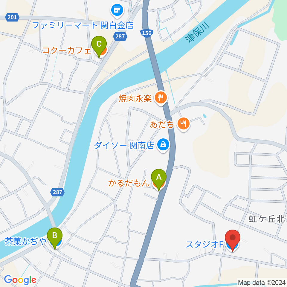 スタジオF周辺のカフェ一覧地図