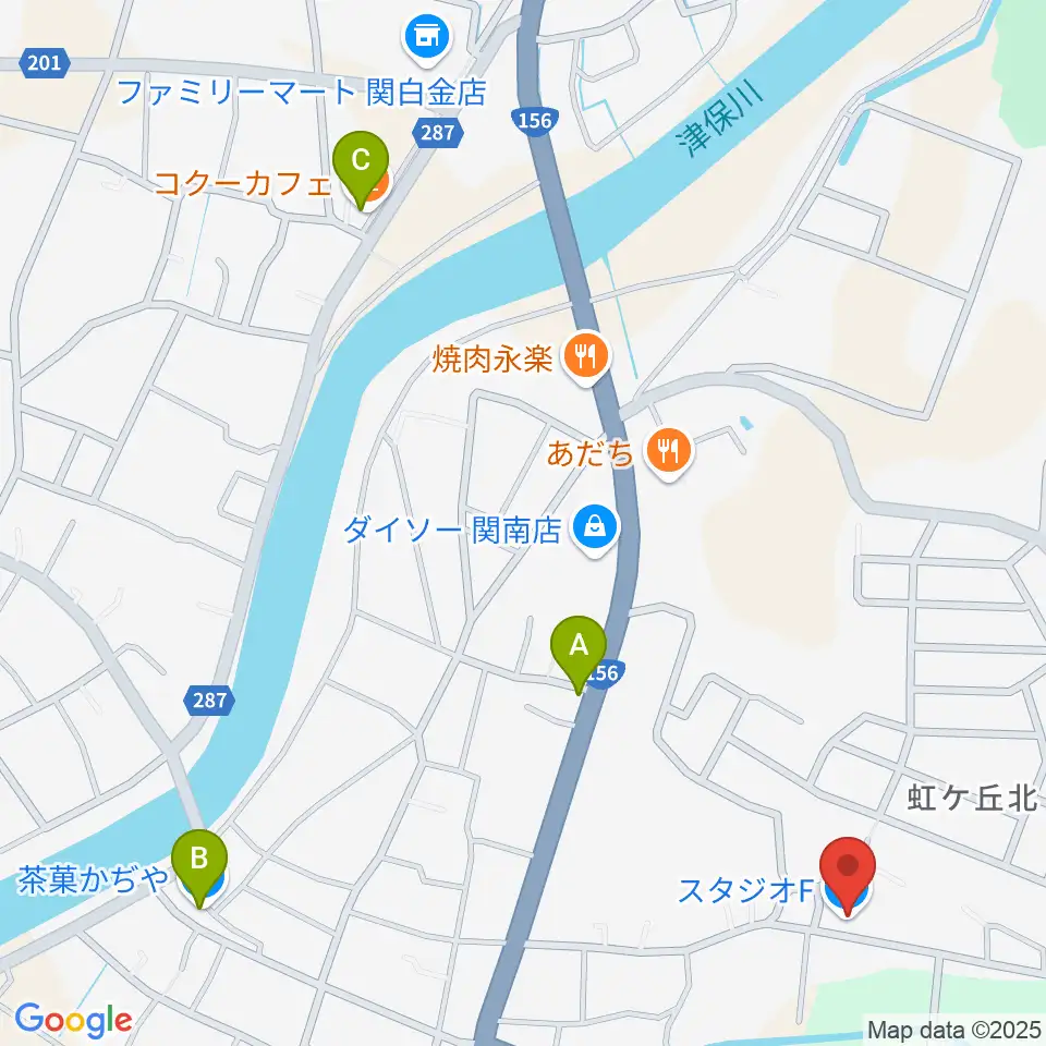 スタジオF周辺のカフェ一覧地図