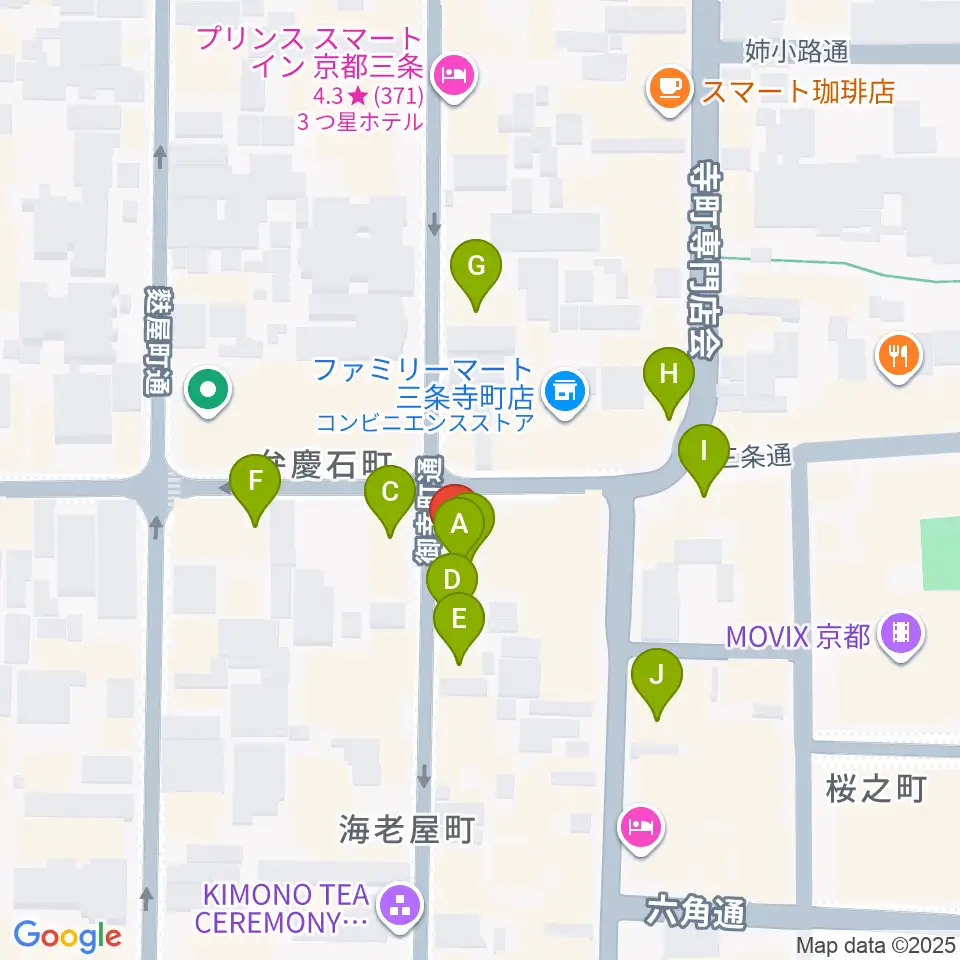 ギア-GEAR-専用劇場周辺のカフェ一覧地図