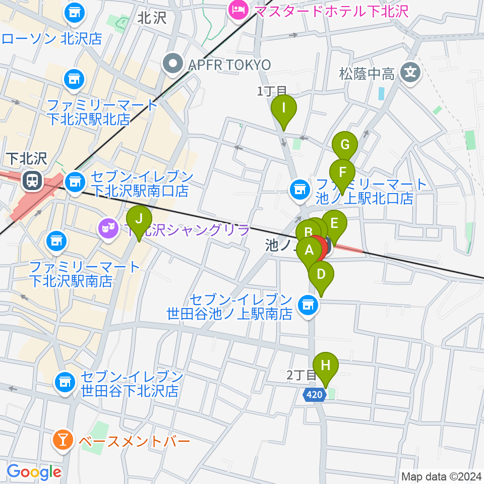 The Guitar Lounge周辺のカフェ一覧地図