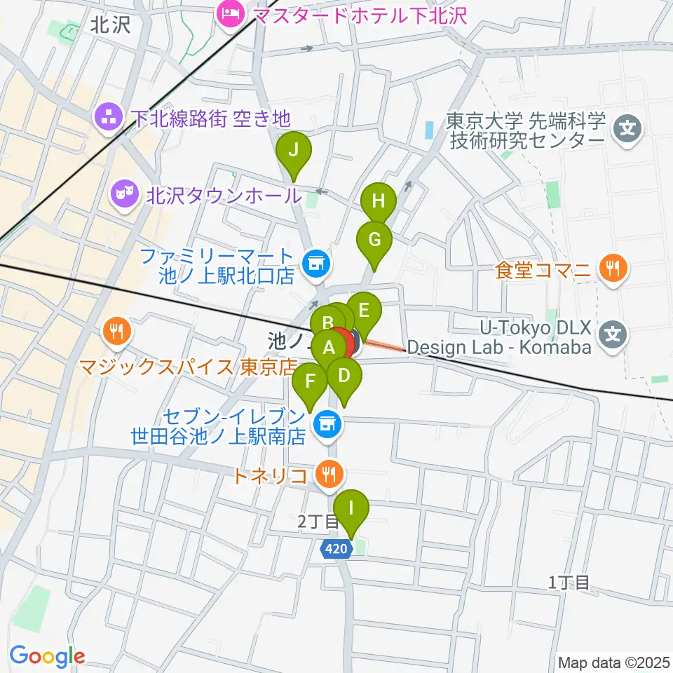 The Guitar Lounge周辺のカフェ一覧地図