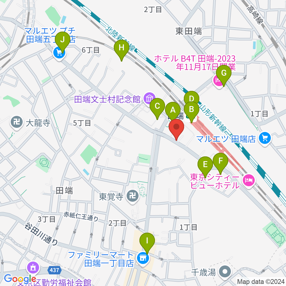 田端Pスタジオ周辺のカフェ一覧地図