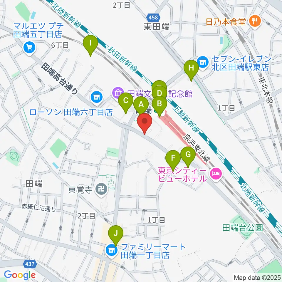 田端Pスタジオ周辺のカフェ一覧地図