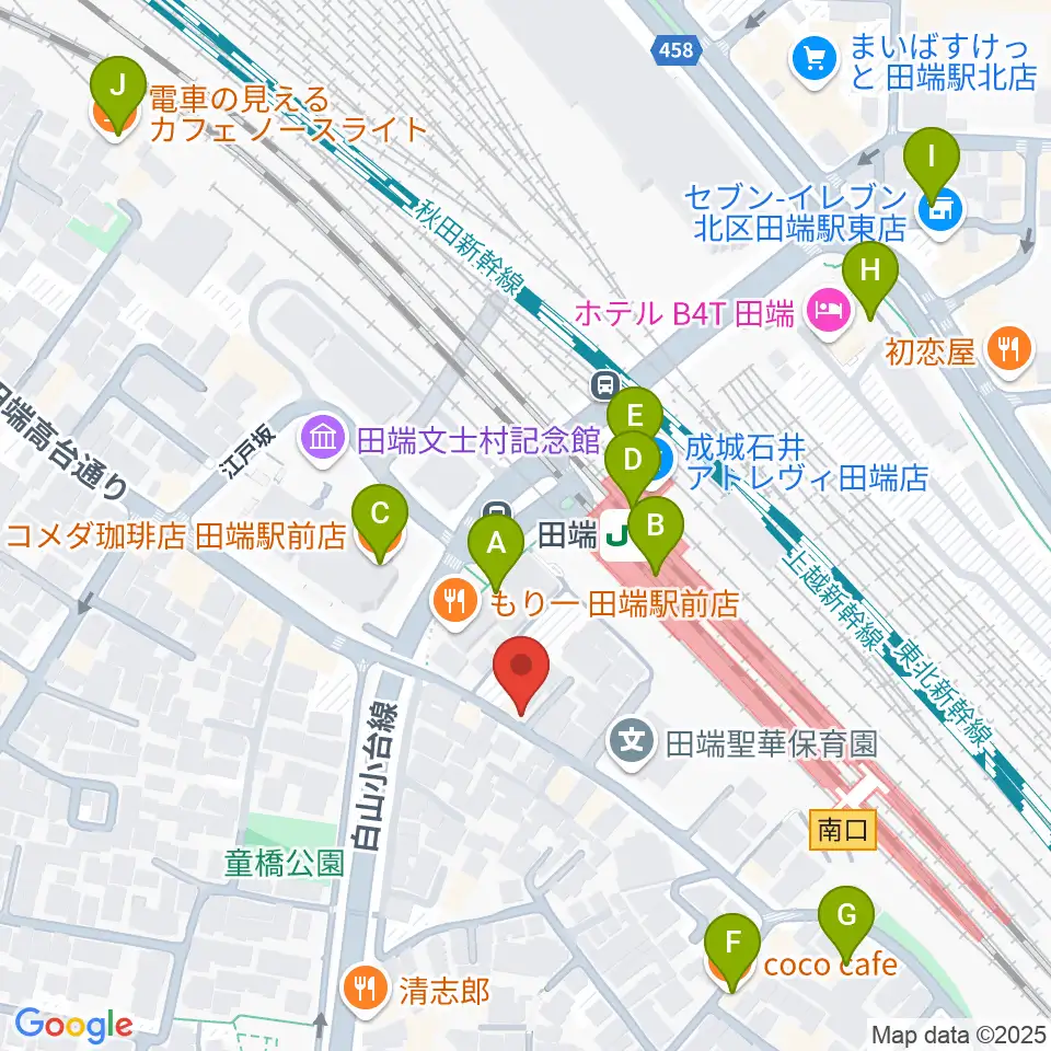 田端Pスタジオ周辺のカフェ一覧地図