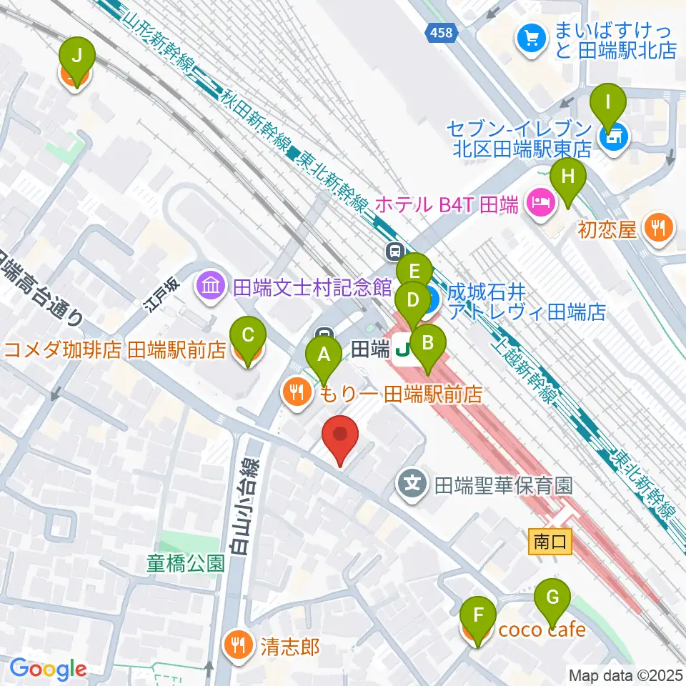 田端Pスタジオ周辺のカフェ一覧地図