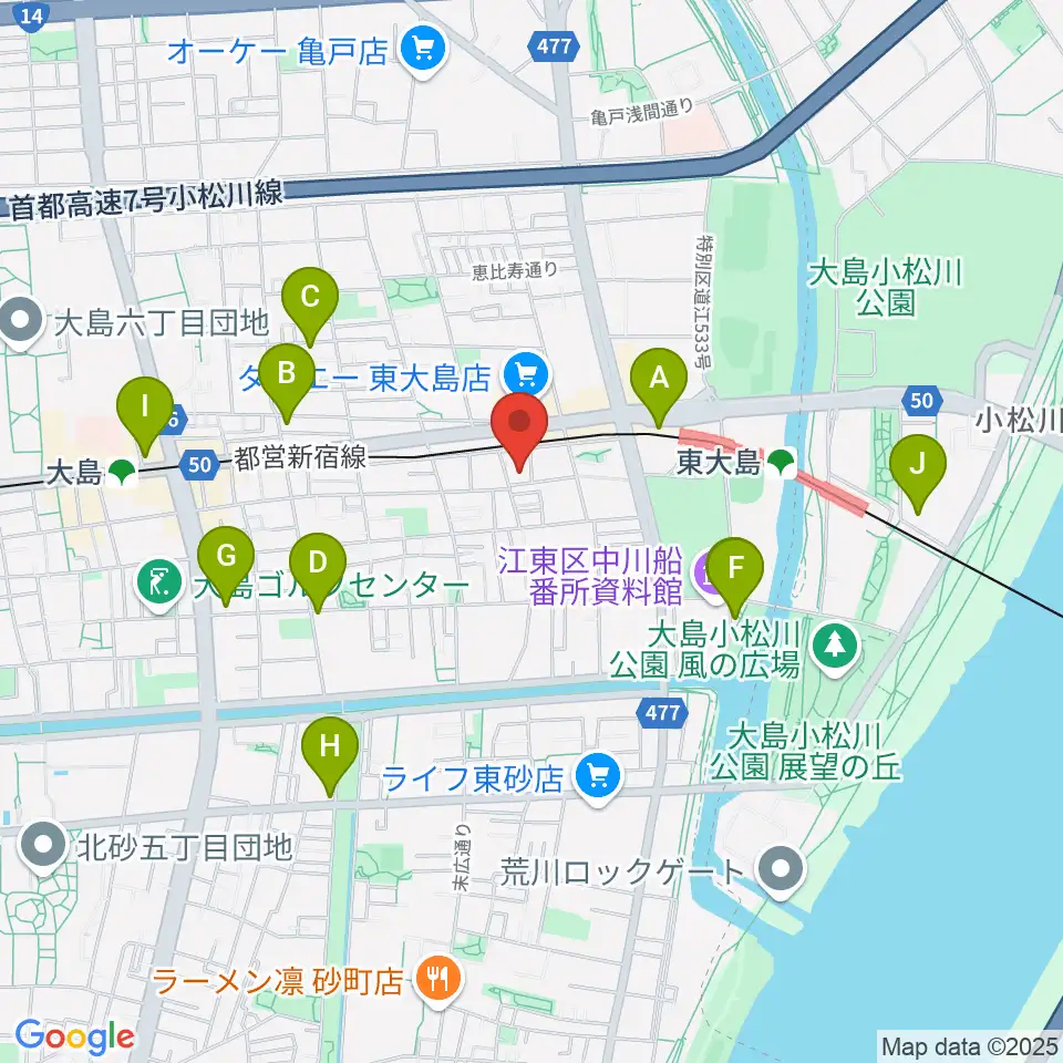 東大島文化センター周辺のカフェ一覧地図