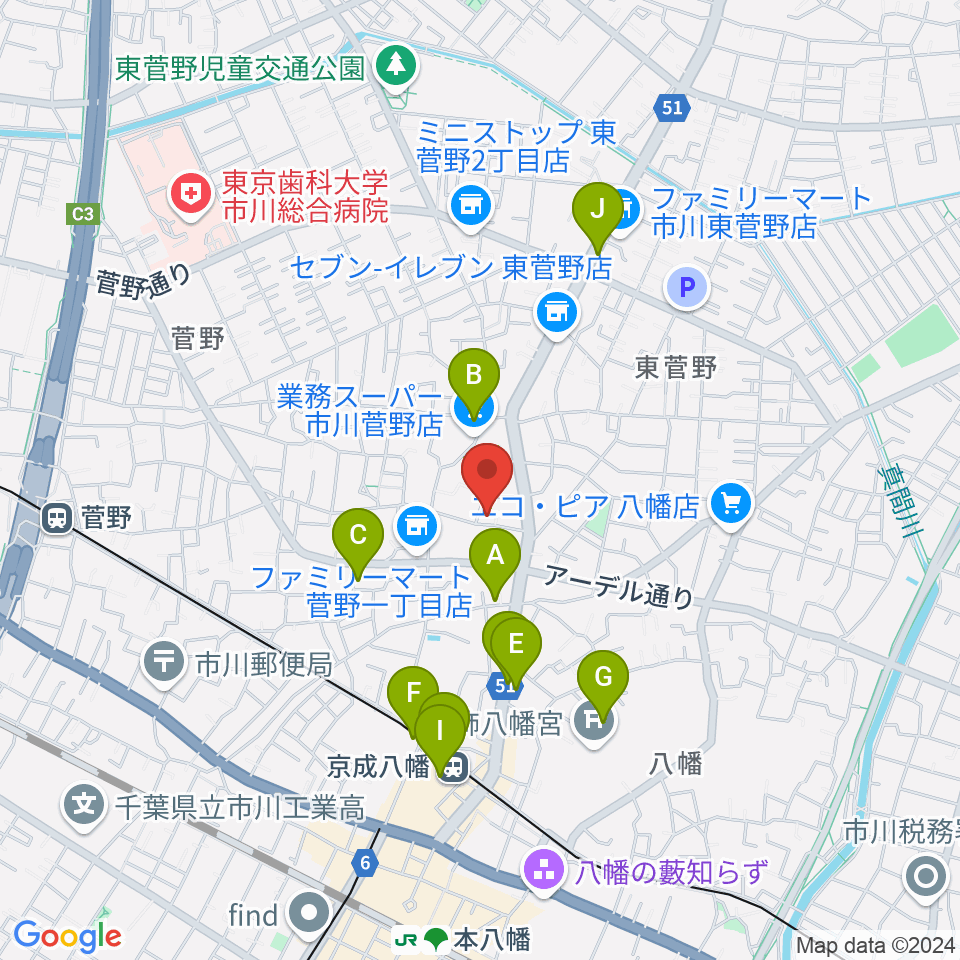 ハーティスト・ミュージック周辺のカフェ一覧地図