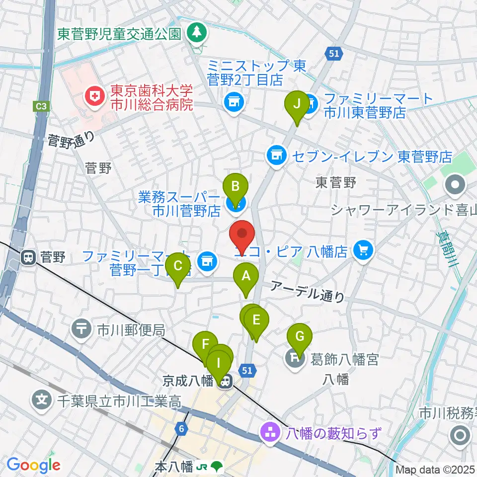 ハーティスト・ミュージック周辺のカフェ一覧地図