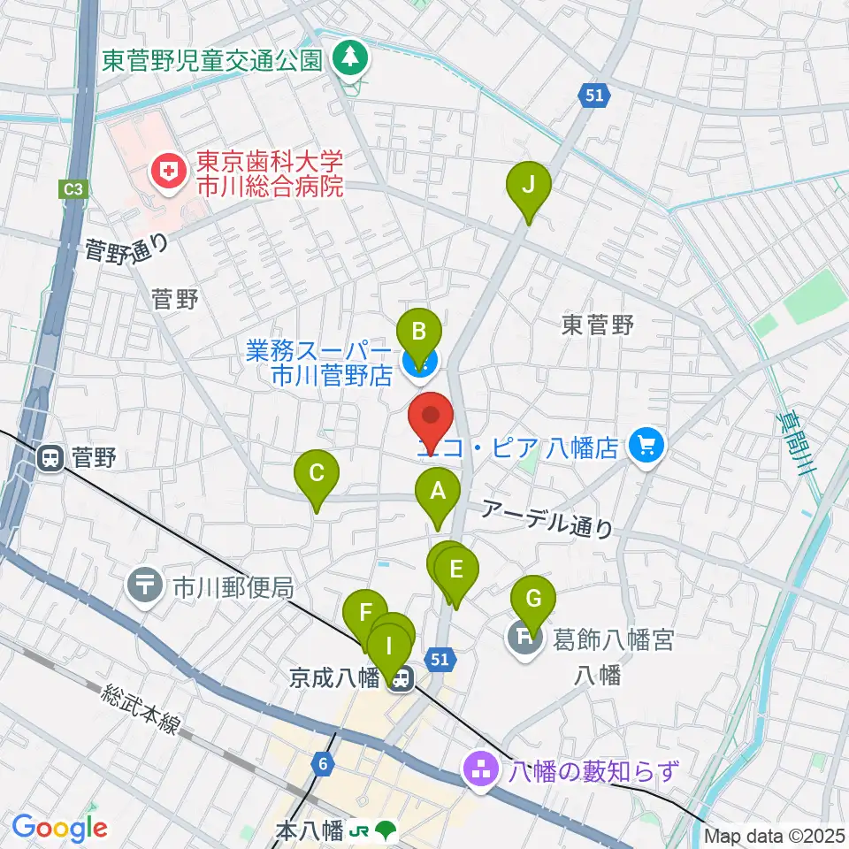 ハーティスト・ミュージック周辺のカフェ一覧地図